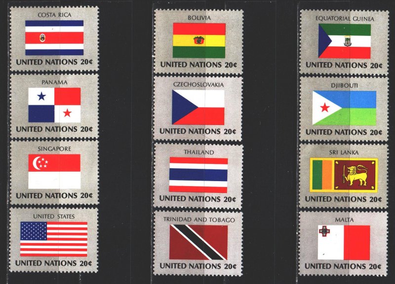 UN New York. 1981. 373-88 from the series. Country flags. MNH.