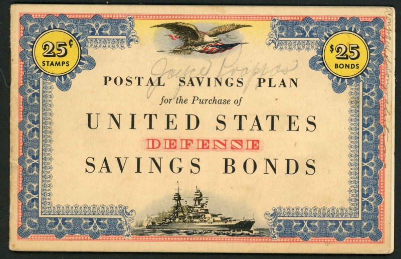 USA PS12 Used Defense Savings Bonds Booklet