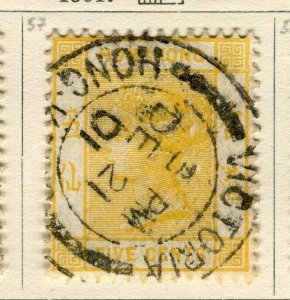 HONG KONG; 1901 early classic QV issue fine used 5c. value fair Postmark