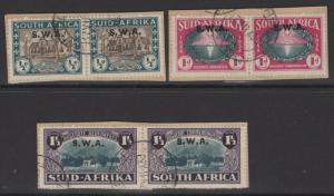 SOUTH WEST AFRICA SG111/3 1939 LANDING OF HUGUENOTS FINE USED ON PIECES