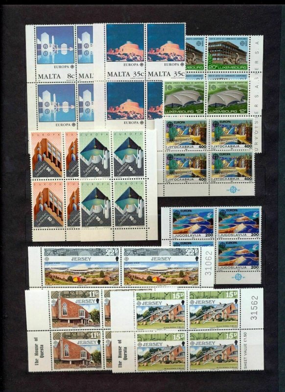 Malta Liechtenstein Jersey Iceland GB 1987 Europa Blocks MNH (Appx 170+)Kul 574