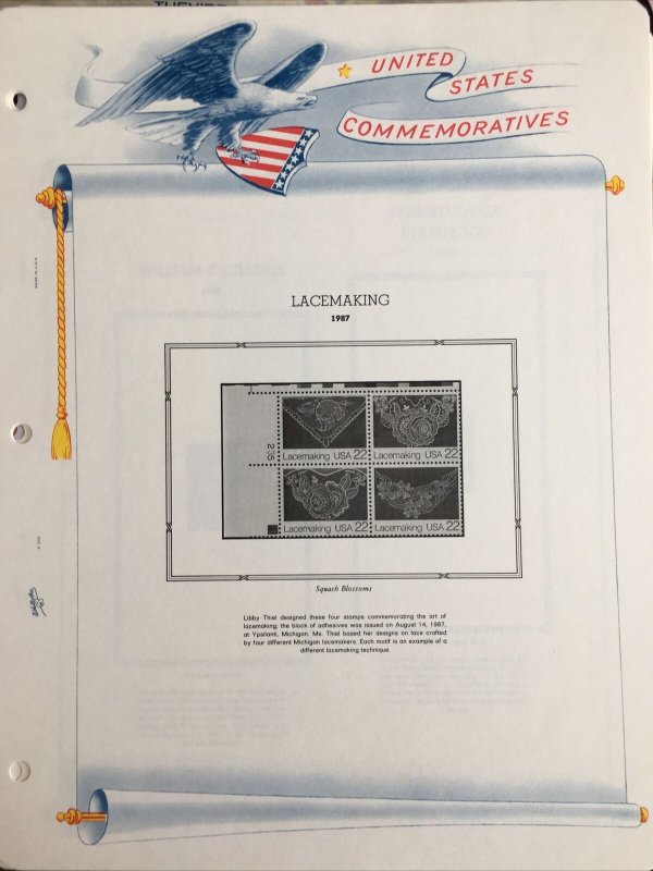 1987 Brand new White Ace pages for US Plate blocks Simplified Supplement  PB-39s