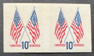 Scott#: 1519a - 50 Star & 13 Star Flag 10¢ 1973 BEP Imperforate Pair MNHOG