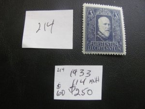 LIECHTENSTEIN 1933 MNH  SC 114 SET XF $250 (214)