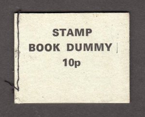 10p DUMMY BOOKLET CONTAINING PANES OF UNPRINTED BLANK 'STAMPS'