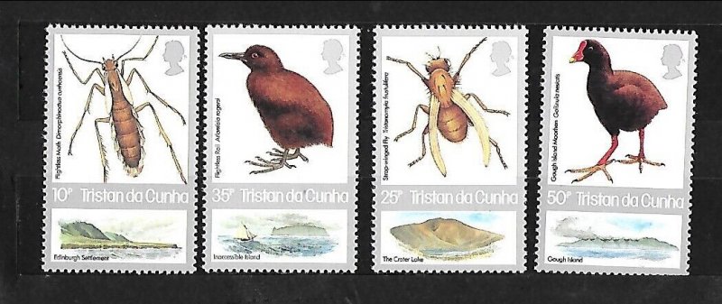 TRISTAN DA CUNHA Sc 404-07 NH ISSUE OF 1987 - BIRDS - INSECTS 