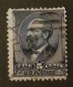 US Scott 216 1888 5c Garfield Used Stamp z9427