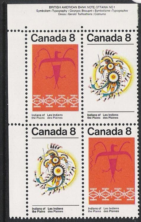 Canada #565a UL PL BL Plains Indians 8