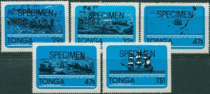 Tonga 1981 SG798-802 Capture of Port au Prince SPECIMEN set MNH