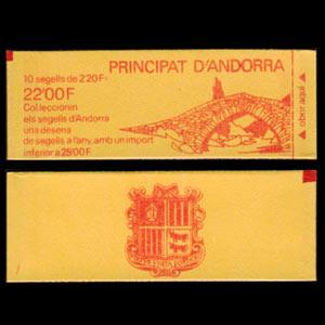 ANDORRA FR. 1988 - Scott# 360a Booklet-Arms NH