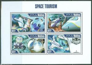 MALDIVES 2013 SPACE TOURISM SHEET MINT NH