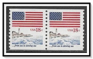 US #1891 Flag & Anthem Coil Pair MNH