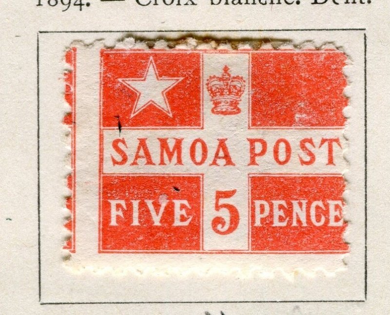 SAMOA; 1894 classic Samoa Post issue Mint hinged 5d. value