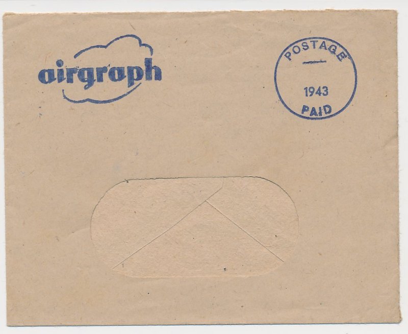 Airgraph to GB / UK 1943 ( with envelope ) Middle East Forces - Royal Air Force 