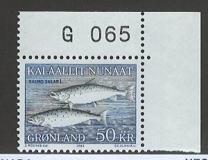 Greenland Scott 141 MNH! With Plate Block Number!