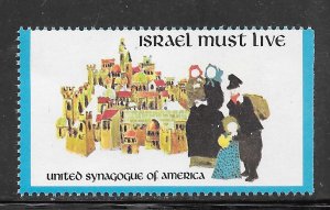 Israel #CINDERELLA Israel Must Live Label 10 Cent Lot (my13)