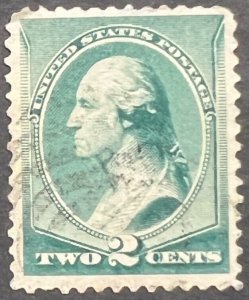 Scott#: 213 - George Washington 2¢ 1887 ABNC used single stamp - Lot G11