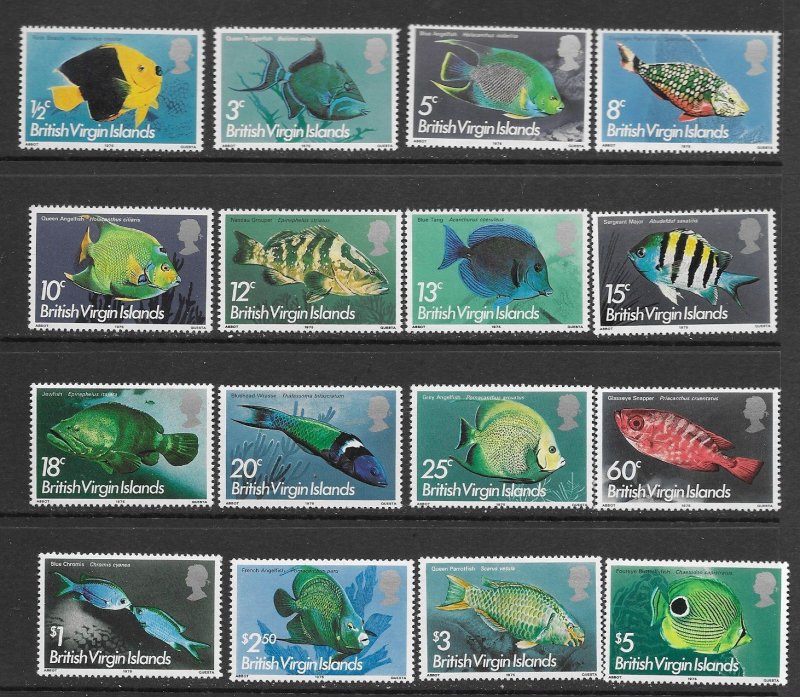 Br. Virgin Is. 284,6-300 MNH Fish missing 1 cent value, vf 2022 CV $23.95