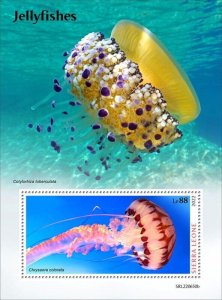 Sierra Leone - 2022 Purple-striped Jellyfish - Stamp Souvenir Sheet - SRL220650b