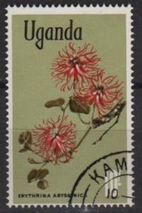 Uganda 1969 Scott 128 used, 10sh Flower Erythrina Abyssinica