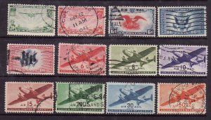 USA-Sc#C21-3,C25-31,CE1-2- id5-used airmails-Planes-