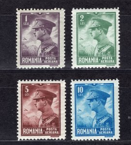 ROMANIA 1930 KING CAROL II AIR MAIL SCOTT C13-C16 PERFECT MNH