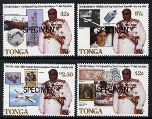 Tonga 1988 King's 70th Birthday perf set of 4 opt'd SPECI...