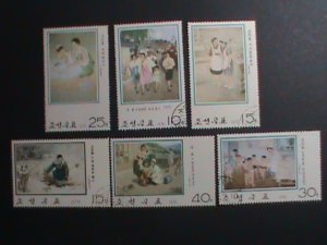 ​KOREA-1976--FAMOUS MODEM KOREAN PAINTINGS  LARGE-CTO-STAMPS VERY FINE