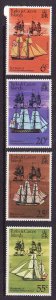 Turks & Caicos-Sc#311-14-unused NH set-Sailing Ships-1976-