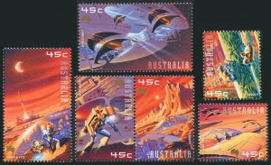 Australia 1908-1913,1914 af sheet, MNH. Space 2000. Flight crew,Robots,Hologram.