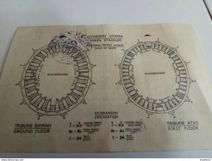 Indonesia Indonesie OLD ANTIQUE Doc. ASIAN GAMES IV ENTRANCE TICKET 1962 SOCCER