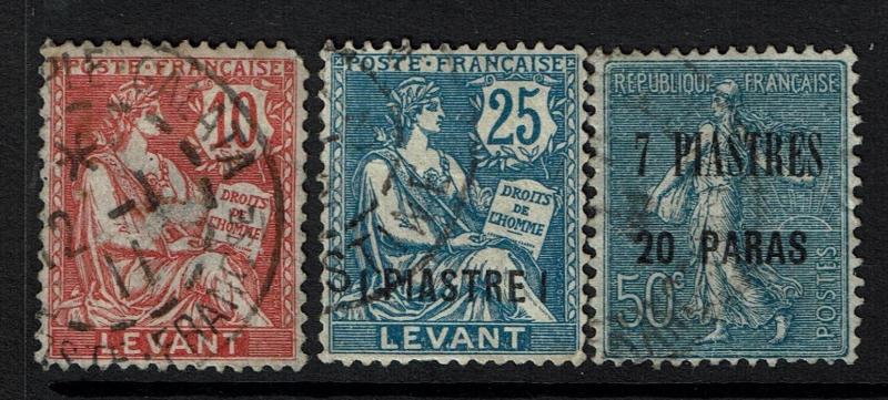 France Offices in Turkey 3 Used Stamps with Faults, see notes - Lot 061117