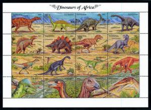 [78547] Tanzania 1992 Prehistoric Animals Dinosaurs Sheet MNH