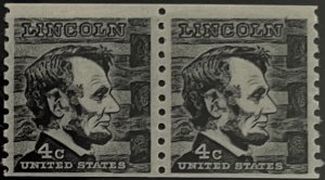 Scott #1303 1966 4¢ Prominent Americans Lincoln perf. 10 vertically MNH OG pair