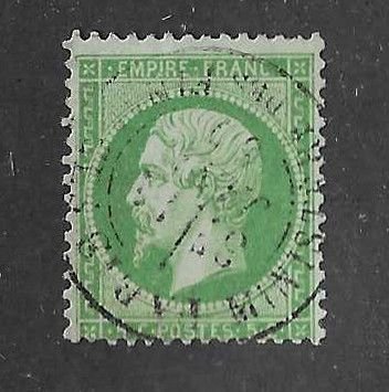 France Sc #23a 5c deep yellow green used with SON Ministere des Finances CDS