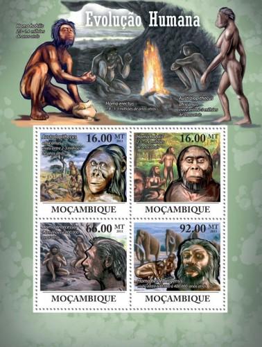 MOZAMBIQUE 2011 SHEET HUMAN EVOLUTION PREHISTORIC MEN