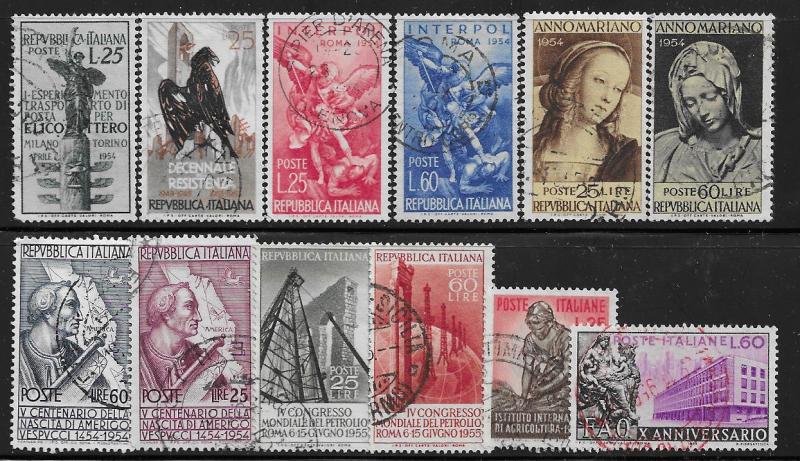 Italy mini collection of 12 used stamps 2018 SCV $12.20  -see description- 1790