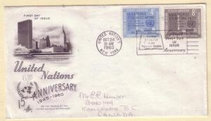 United Nations FDC Sc. # 83 / 84 15th Anniversary    L 90