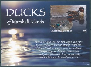 Marshall Islands 2022 MNH Birds on Stamps Ducks Teal Duck 1v S/S