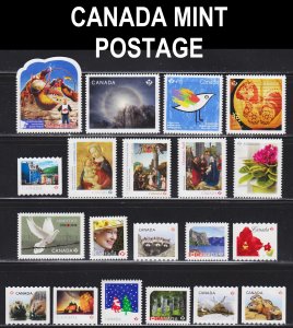 Canada 20 mint no gum postage stamps. Total face value $18,40 (,92 cents each).