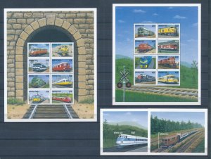 [114156] Burkina Faso 1998 Railway trains Eisenbahn with Sheets MNH