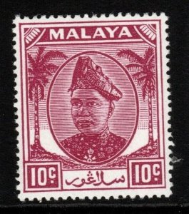 MALAYA SELANGOR SG98 1949 10c PURPLE MNH