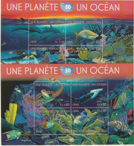 One Planet One Ocean 2010 Minature Sheets  MNH  Geneva  Sc#519-20 Marine Life