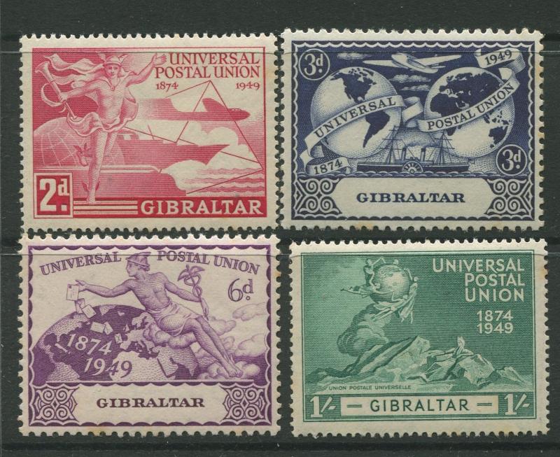 Gibraltar - Scott 123-126 - UPU Issue -1949 - MNH - Set of 4 Stamps