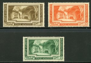 Vatican City Scott 55-57 Unused VLH - 1938 Crypt of St. Cecilia - SCV $1.60