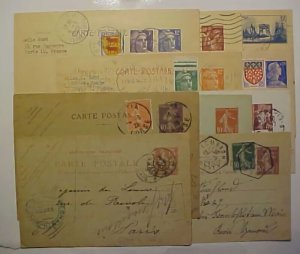 FRANCE POSTAL CARDS 10 DIFF 1903 / 1965