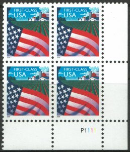 United States #3448 Plate Block MNH - Flag Over Farm (2000)