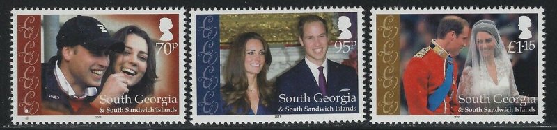  South Georgia 2011 Royal Wedding set & S/S Sc# 426-29 NH