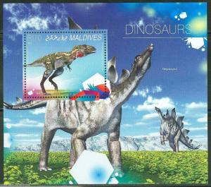 MALDIVES 2014 DINOSAURS  SOUVENIR  SHEET MINT  NH