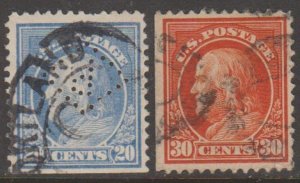 U.S. Scott #419-420 Franklin Stamps - Used Set of 2